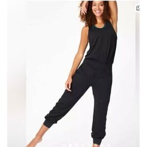 Sweaty Betty Gary Soft Yoga Casual Sleeveless Jogger Black Jumpsuit Size Small